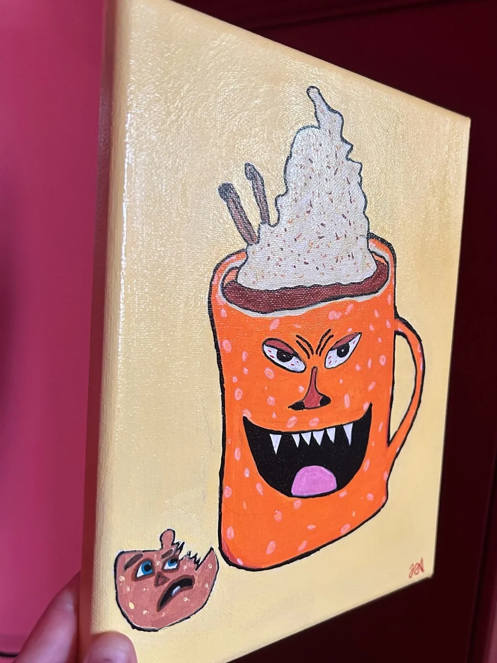 Fall Vibes One Of A Kind Scary Spicy Pumpkin Spice Latte Wall Decor